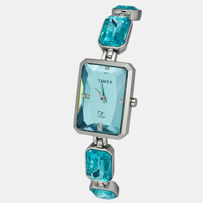 Fria Women Quartz Blue Dial Analog Brass Watch TWEL16904