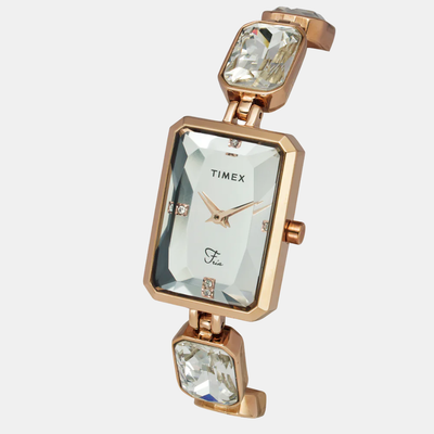 Fria Women Quartz Silver Dial Analog Brass Watch TWEL16905