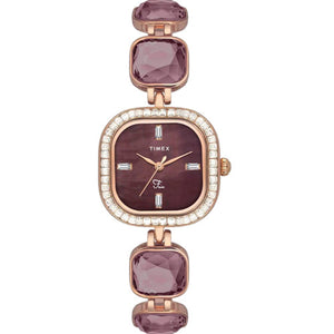 Timex Fria Women Burgundy Square Analog Watch 25.6mm TWEL17102