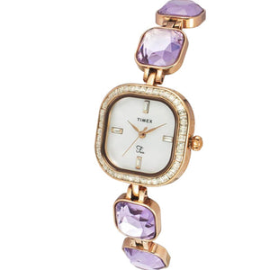 Timex Fria Women Off White Square Analog Watch 25.6mm TWEL17104
