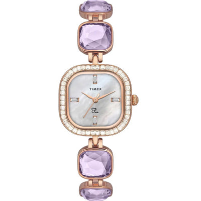 Timex Fria Women Off White Square Analog Watch 25.6mm TWEL17104