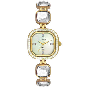 Timex Fria Women Mother of Pearl Square Dial Analog Watch 25.6mm TWEL17106