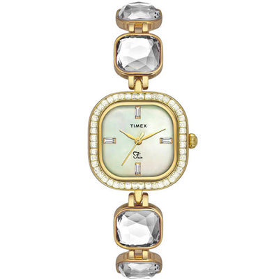 Timex Fria Women Mother of Pearl Square Dial Analog Watch 25.6mm TWEL17106