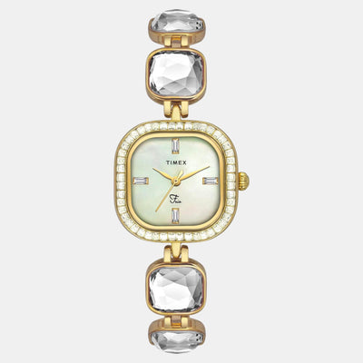 Fria Women Quartz Mother Of Pearl Dial Analog Brass Watch TWEL17106