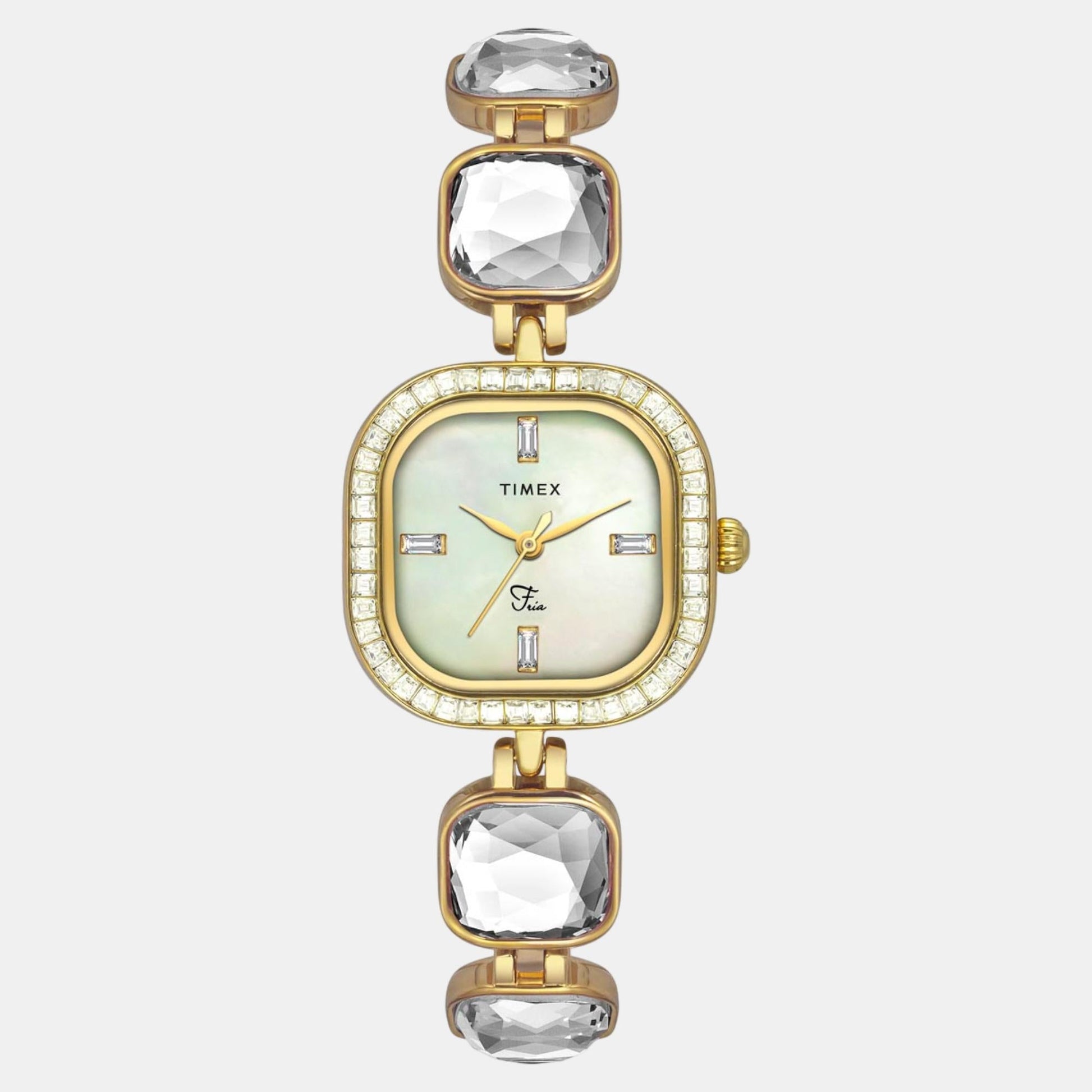 Fria Women Quartz Mother Of Pearl Dial Analog Brass Watch TWEL17106