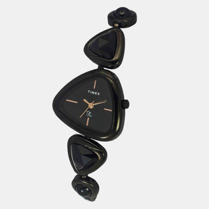 Fria Women Quartz Black Dial Analog Brass Watch TWEL17701