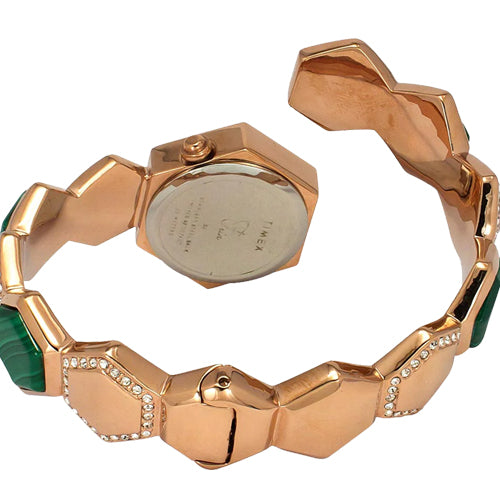 Timex Fria Women Green Hexagon Dial Analog Watch 26.25mm TWEL17901