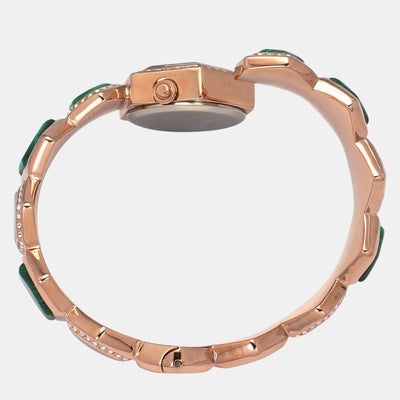 Fria Women Quartz Green Dial Analog Brass Watch TWEL17901