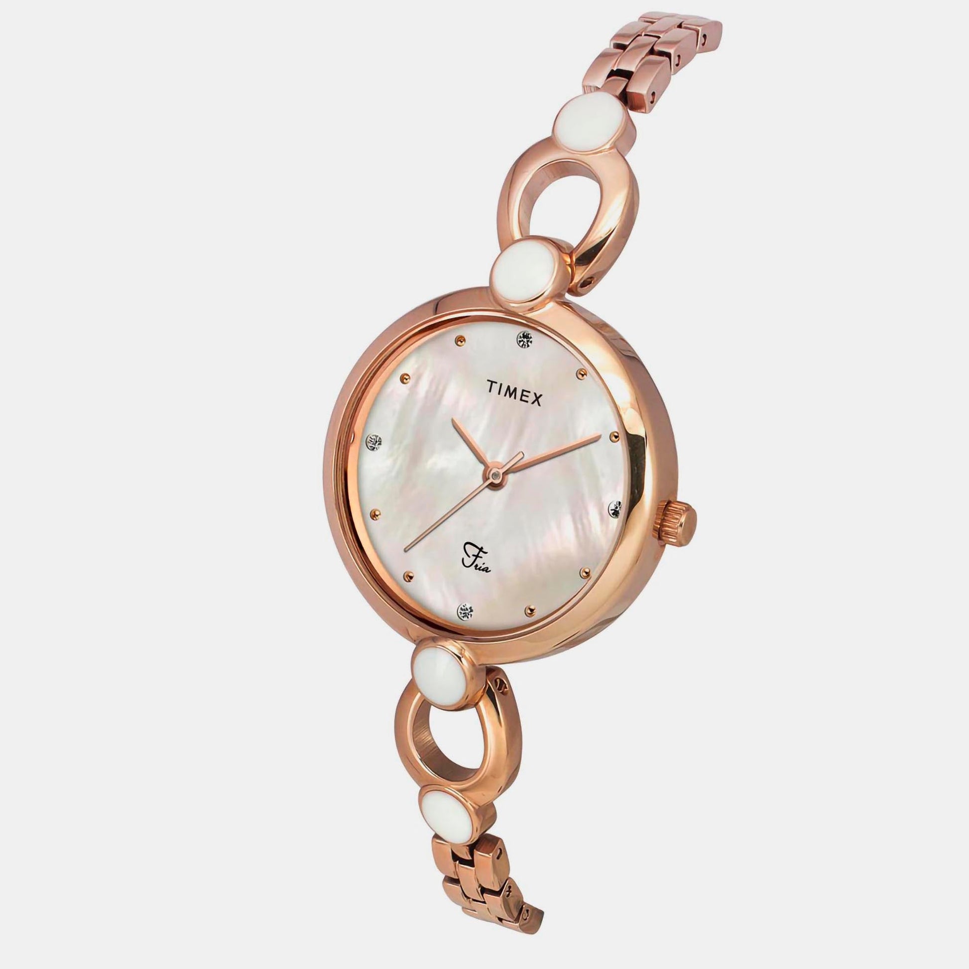 Fria Women Quartz Mother Of Pearl Dial Analog Brass Watch TWEL18102
