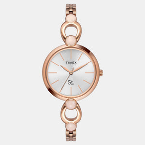 Fria Women Quartz Silver Dial Analog Brass Watch TWEL18105