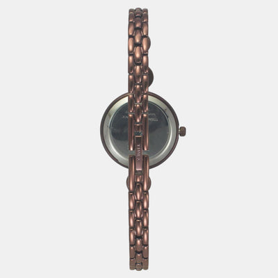 Fria Women Quartz Black Dial Analog Brass Watch TWEL18204