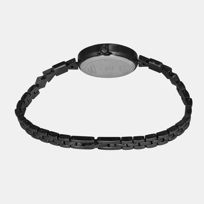 Fria Women Quartz Black Dial Analog Brass Watch TWEL18303