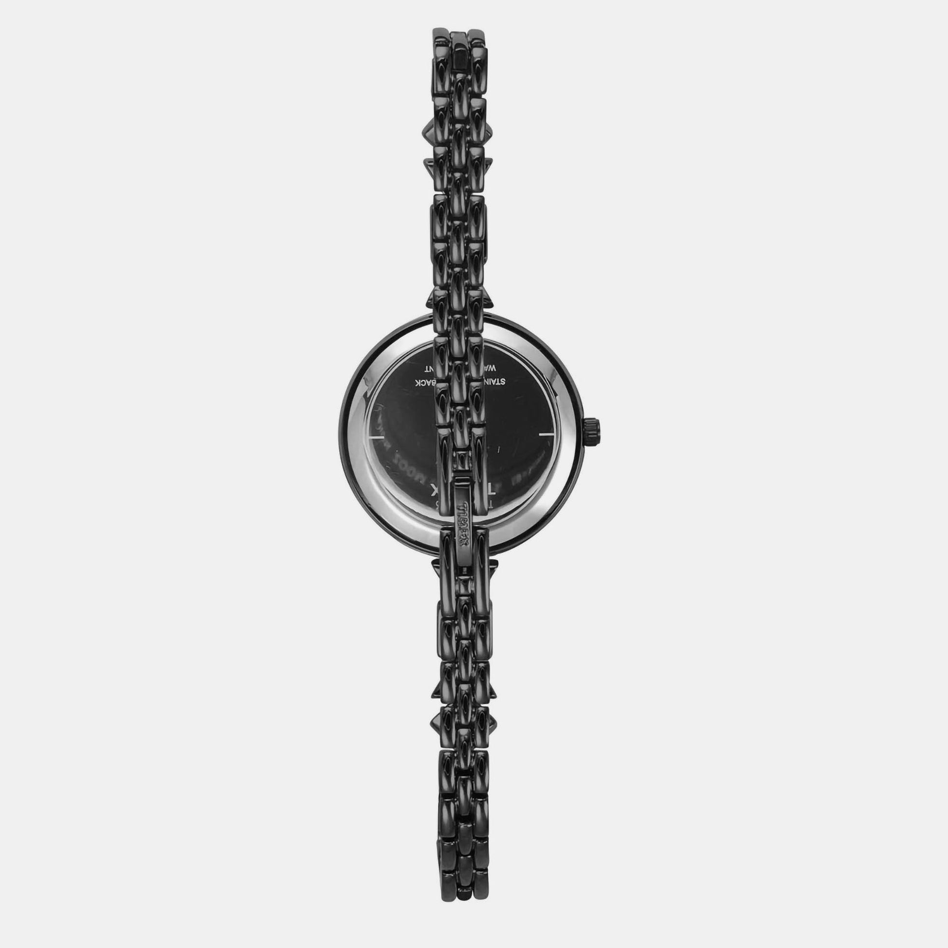 Fria Women Quartz Black Dial Analog Brass Watch TWEL18303