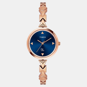 Fria Women Quartz Blue Dial Analog Brass Watch TWEL18305