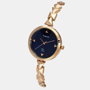 Fria Women Quartz Blue Dial Analog Brass Watch TWEL18305