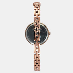 Fria Women Quartz Burgundy Dial Analog Brass Watch TWEL18310