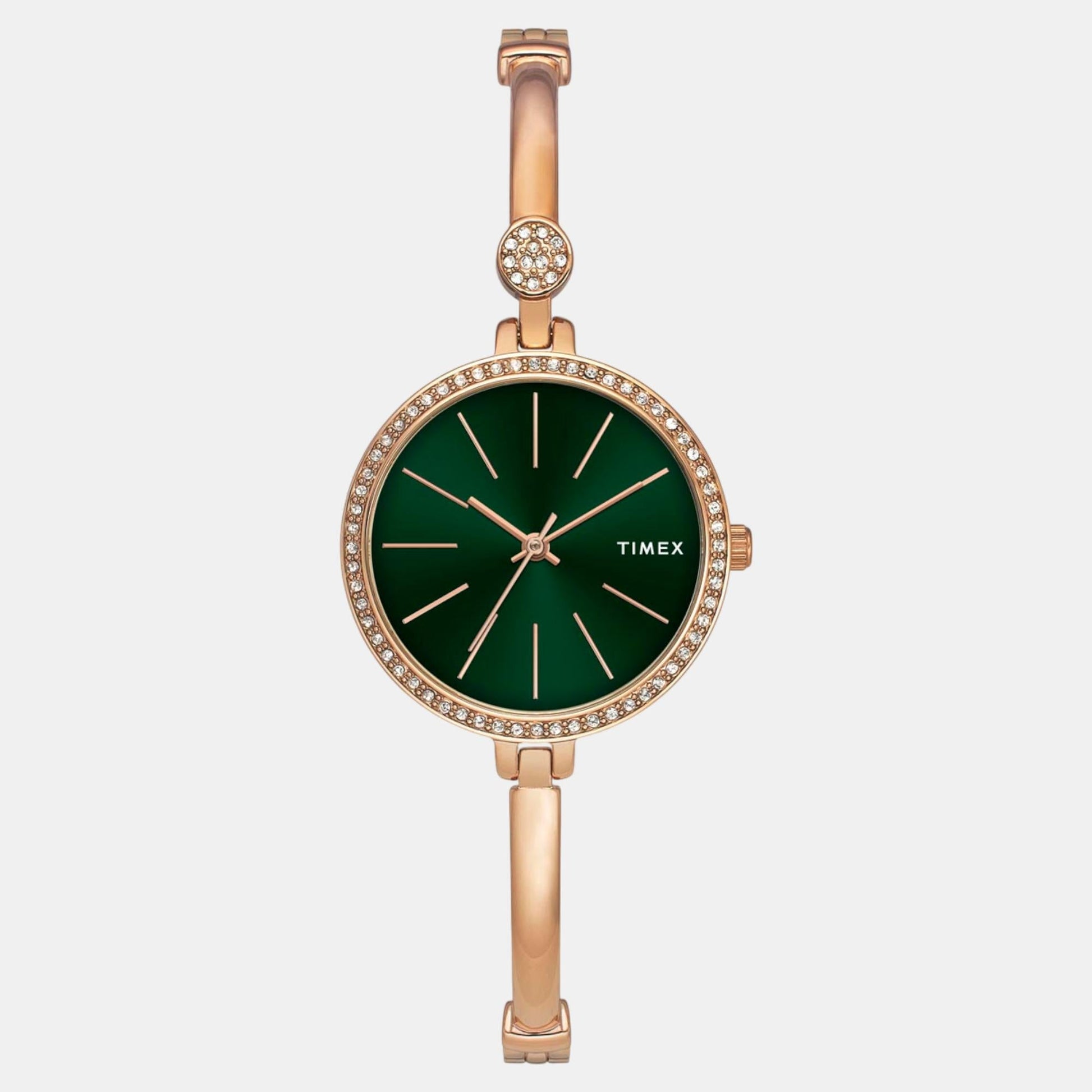 Fria Women Quartz Green Dial Analog Brass Watch TWEL18406