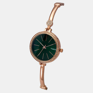 Fria Women Quartz Green Dial Analog Brass Watch TWEL18406
