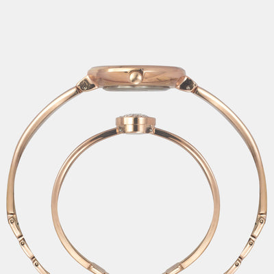 Fria Women Quartz Rose Gold Dial Analog Brass Watch TWEL18502