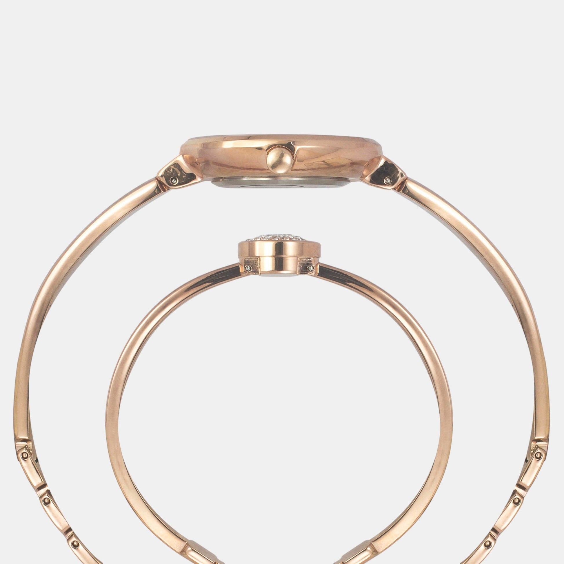 Fria Women Quartz Rose Gold Dial Analog Brass Watch TWEL18502