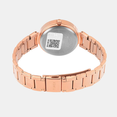 Fashion Women Quartz Pink Dial Multi-Function Stainless Steel Watch TWEL18707