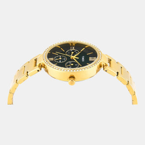 Fashion Women Quartz Green Dial Multi-Function Stainless Steel Watch TWEL18708