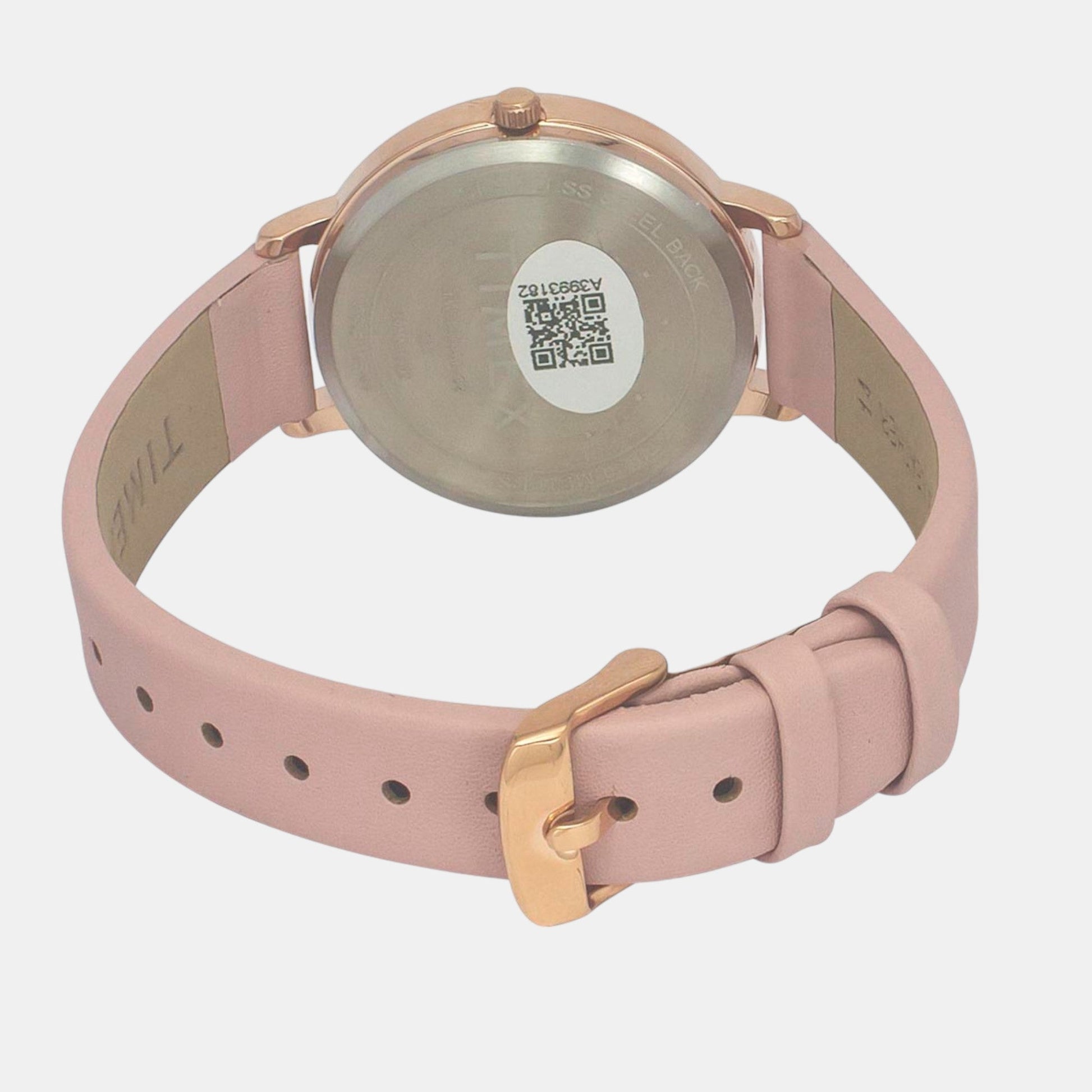 Fashion Women Quartz Pink Dial Analog Leather Watch TWEL19100