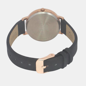 Fashion Women Quartz Black Dial Analog Leather Watch TWEL19101