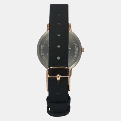 Fashion Women Quartz Black Dial Analog Leather Watch TWEL19101