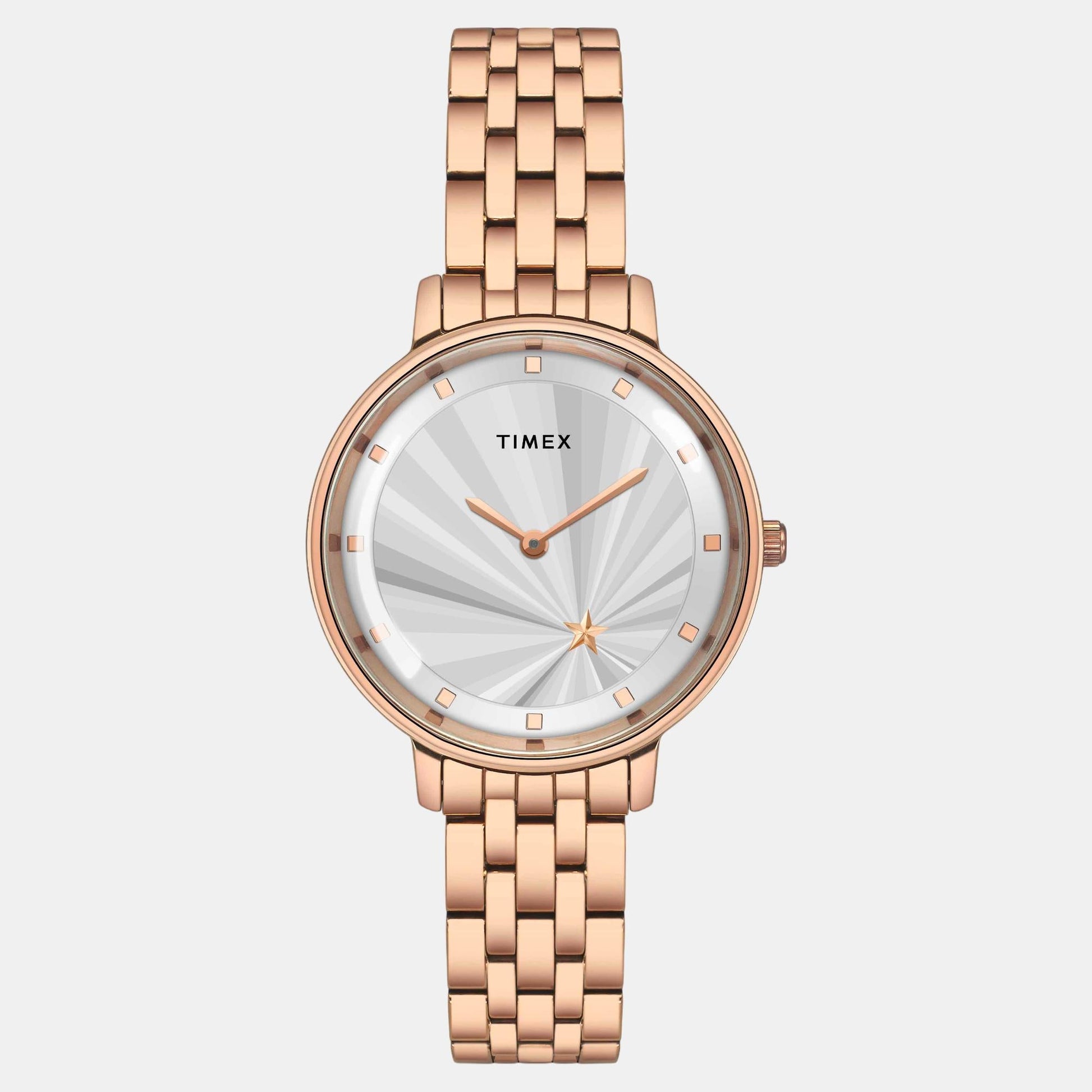 Fashion Women Quartz Silver Dial Analog Stainless Steel Watch TWEL19102