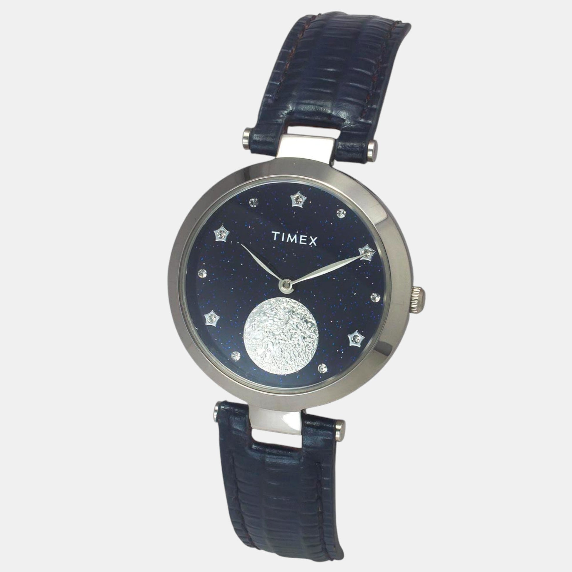 Fashion Women Quartz Blue Dial Analog Leather Watch TWEL19202