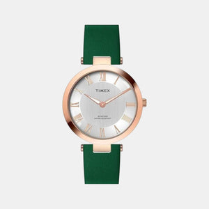 Fashion Women Quartz Silver Dial Analog Leather Watch TWEL19209