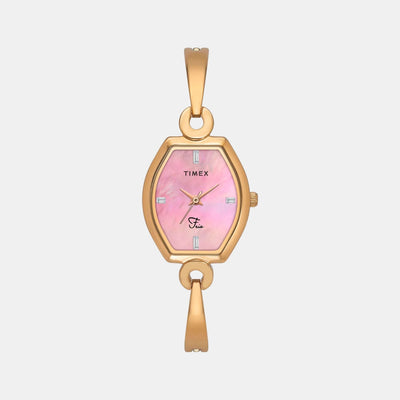 Fria Women Quartz Mother Of Pearl Dial Analog Brass Watch TWEL19702