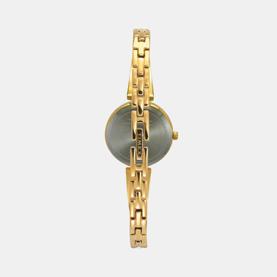 Fria Women Quartz Green Dial Analog Brass Watch TWEL19801