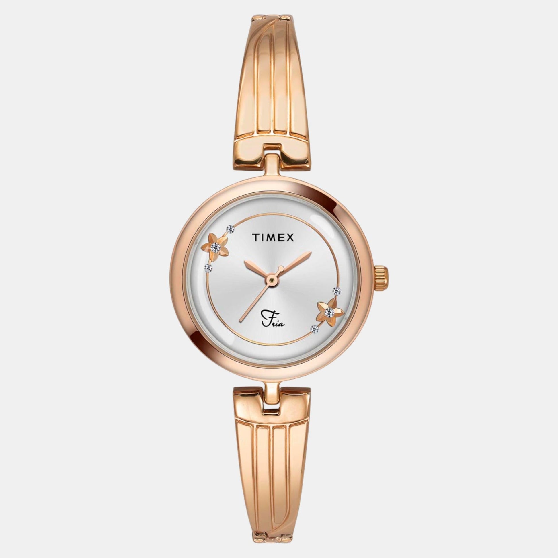 Fria Women Quartz Silver Dial Analog Brass Watch TWEL19802