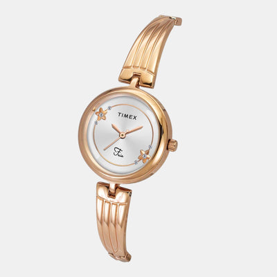 Fria Women Quartz Silver Dial Analog Brass Watch TWEL19802