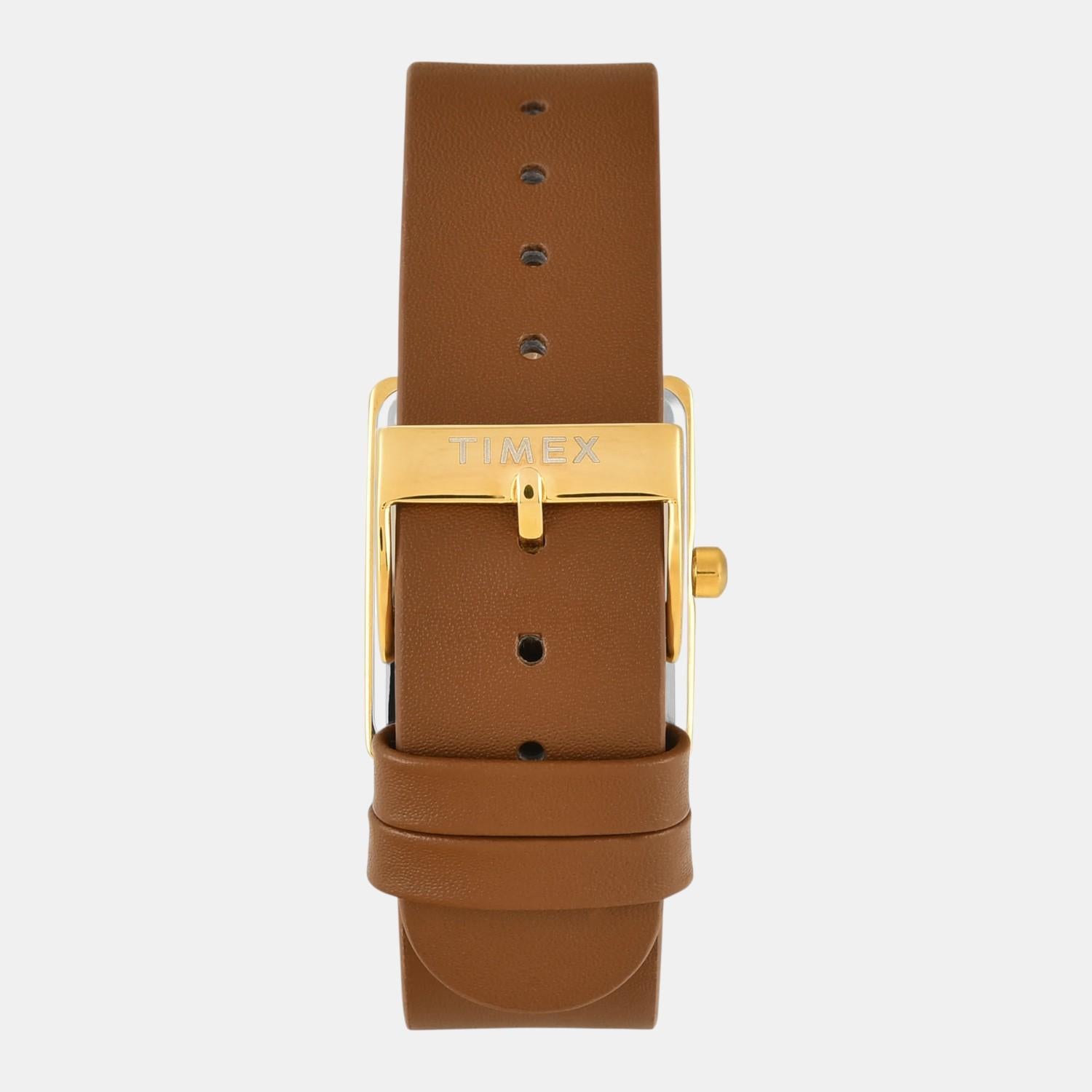 Fashion Women Quartz White Dial Analog Leather Watch TWEL20700