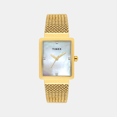 Fashion Women Quartz Mother Of Pearl Dial Analog Stainless Steel Watch TWEL20703