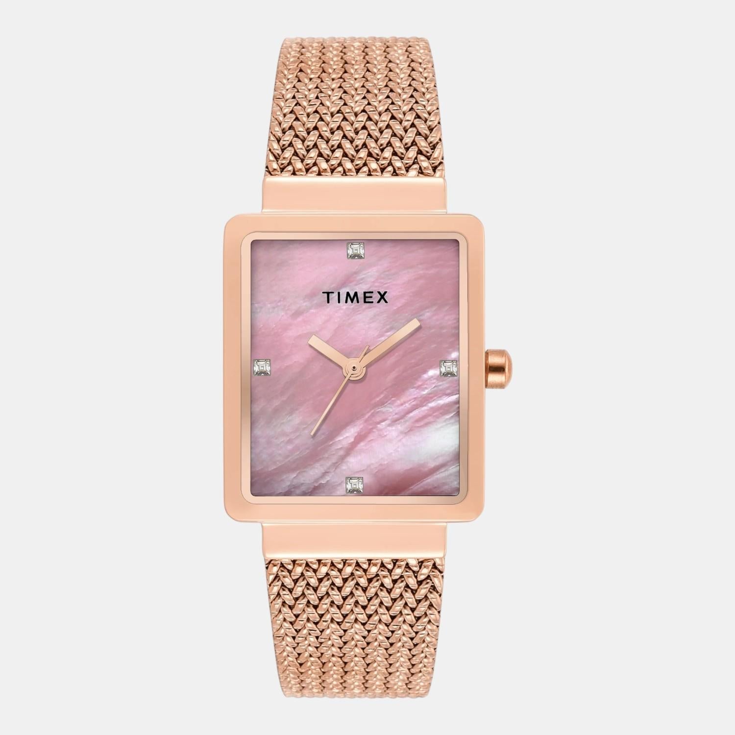 Fashion Women Quartz Mother Of Pearl Dial Analog Stainless Steel Watch TWEL20704
