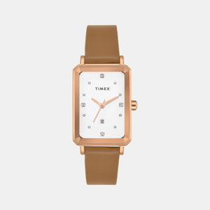 Fashion Women Quartz White Dial Analog Leather Watch TWEL20800