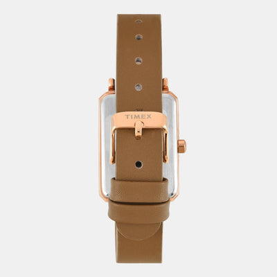 Fashion Women Quartz White Dial Analog Leather Watch TWEL20800