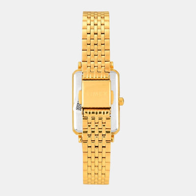 Fashion Women Quartz Green Dial Analog Stainless Steel Watch TWEL20802