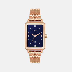 Fashion Women Quartz Blue Dial Analog Stainless Steel Watch TWEL20803