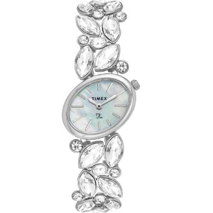 Timex Fria Mother of Pearl White Oval Dial Analog Women's Watch 26mm TWEL20900