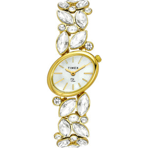 Timex Fria Mother of Pearl White Oval Dial Analog Women's Watch 26mm TWEL20901