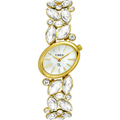 Timex Fria Mother of Pearl White Oval Dial Analog Women's Watch 26mm TWEL20901