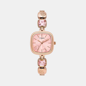 Fria Women Quartz Pink Dial Analog Brass Watch TWEL21002