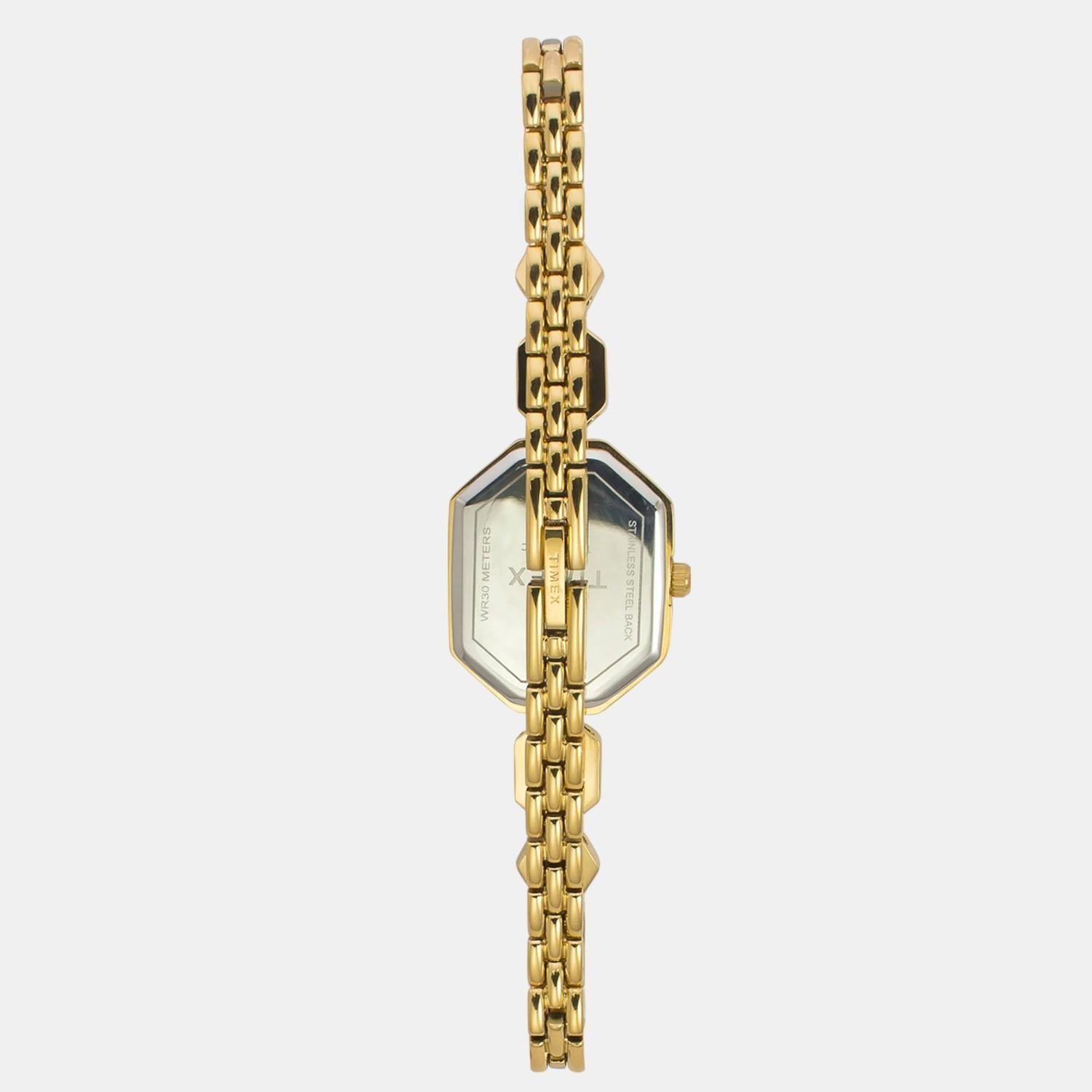 Fria Women Quartz Mother Of Pearl Dial Analog Brass Watch TWEL21100