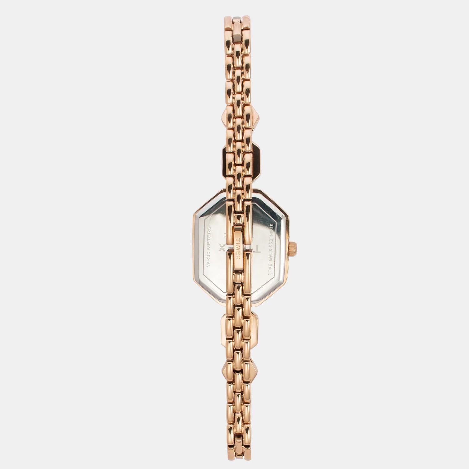 Fria Women Quartz Mother Of Pearl Dial Analog Brass Watch TWEL21101