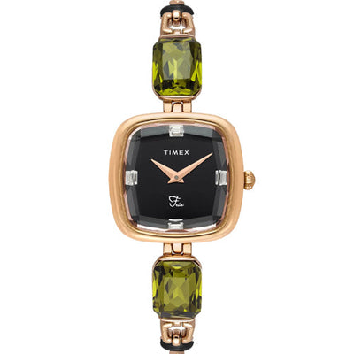 Timex Fria Black Square Dial Analog Women's Watch 26.5mm TWEL21202